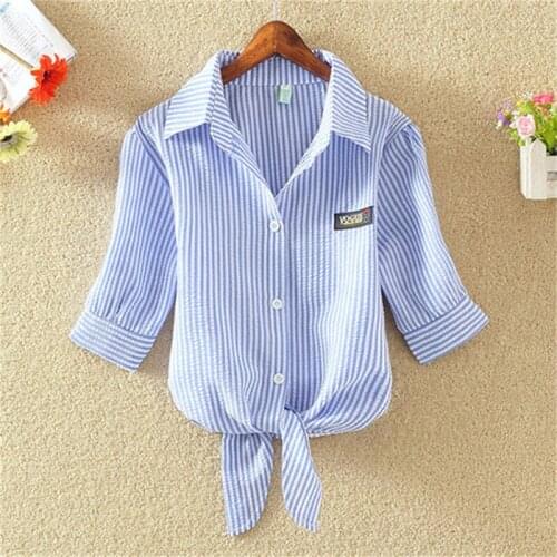 Womens Blouse Shirt Tops Striped Printed Summer Chiffon Blouse Plus Size Short Sleeve Casual Shirt Blusas Fashion Tops