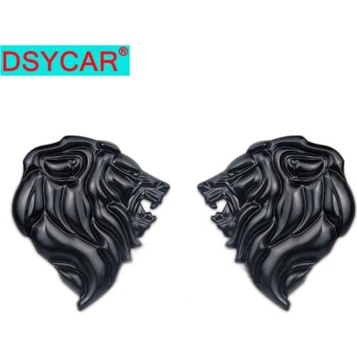 DSYCAR 1Pcs Badge Logo Car Sticker Reflective Decal Auto Decoration Badge Motorcycle Lion Head Emblem 3D Metal Windshield New