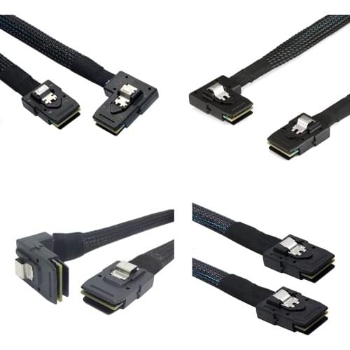0.7m-1m mini SAS cable SFF-8087 to SFF-8087 Mini SAS 4i 36 Pin to 36Pin Right 90 Degree Angled Cable
