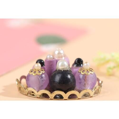 1Set Dolls House 1/12 Scale Perfume Tray Miniature Furniture Fabric Model Mini Dollhouse Furniture Doll Bedroom Bath room