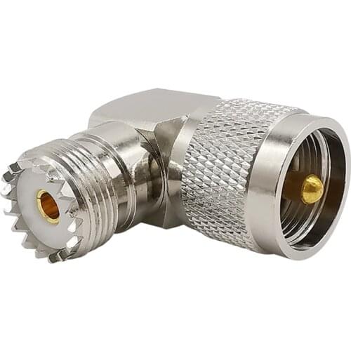 1Pcs UHF Male PL-259 PL259 Plug to UHF Female SO-239 SO239 Jack L Shape Right Angle RF Coax Coaxial Adapter Connector