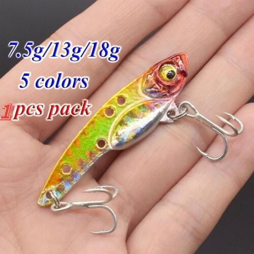 1pcs Iron Plate VIB Fishing Lures Bass Wobbler Bait Artificial Hard Sinking Fish Lures Fishing Hook Tackle