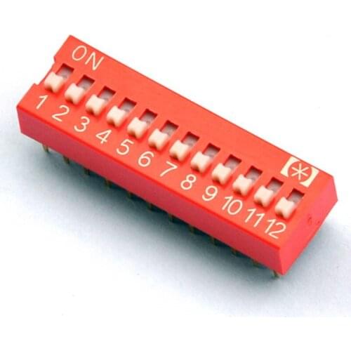 10pcs/lot )12 Way DIP Switch, 12 Position 24 pin PCB Mountable