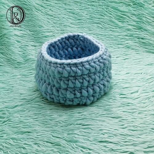 Don&Judy 2pcs Set Including Faux Fur and Basket Nest Photography Photo Prop Newborn Blanket Background Backdrop Rug Photo Prop