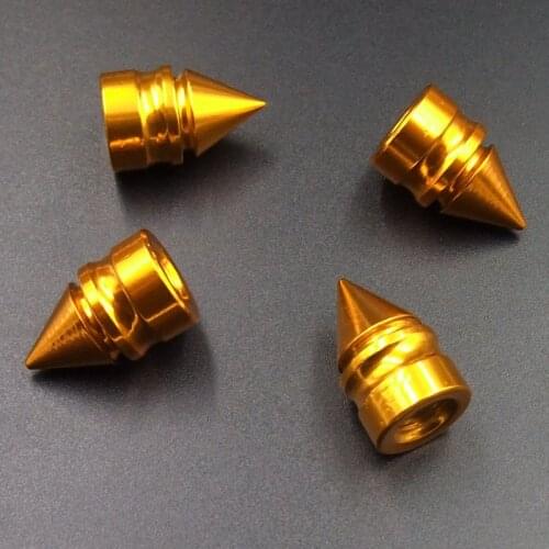 4pcs 23mm Golden Universal Spiked Car Wheel Tire Valve Air Stem Dust Caps Cover Truck Auto Vehicle Motorcycle Bicycle Accessory