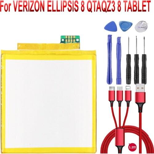 4900mAh MLP36100107 Battery Batteries For McNair Verizon Ellipsis 8 8" QTAQZ3+USB cable+toolkit