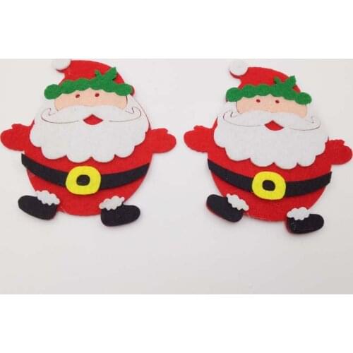 10pcs 10pcs/Lot Felt Appliques Santa Claus Shape Patch 3D Padded Appliques for Christmas Accessories DIY craft