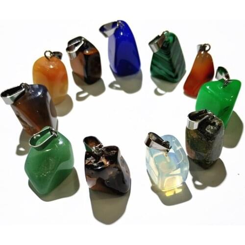 Semitree 5Pcs/Lot Mixed Style Natural Stone Irregular Shape Pendant Necklace Charm for DIY Jewelry Making Findings Accessories