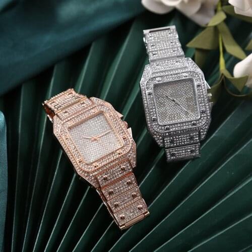 Fashion Super Shine Womens watch Big Quartz Clock Luxury Big Rhinestone Business wrist watches Masculino