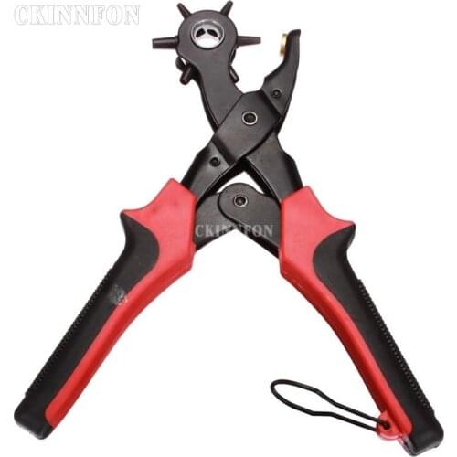 DHL 50 PCS High Quality 6 Size Kit Revolving Heavy Duty Leather Belt Hole Punch Puncher Cut Eyelet Plier