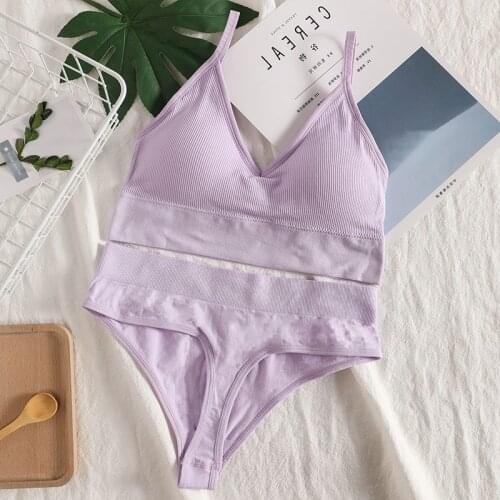 Women Bra And Panties Set Sexy Thongs G-String Push Up Bra Set Seamless Underwear Fitness Active Bra Women Sexy Lingerie Set