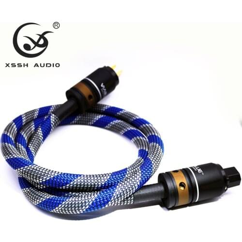 Hi-End HIFI 0.5m 2m 3m 4m 5m Finsihed Power Cord pure copper power cable with US/EU power plug connector