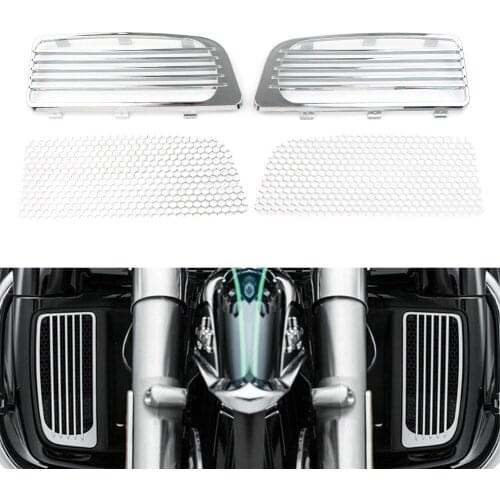 Chrome Motorcycle Radiator Grills With Mesh Screen for Harley Electra Glide Low Ultra Limited FLHTKL