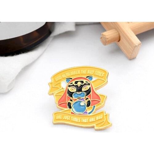 Ins Tide Fashion Explosion Models Creative Witch Crystal Ball Bad Time Cat Brooch Personality Wild Backpack Shirt Lapel Badge