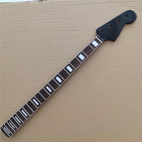 Maple 21 Frets JB Bass Neck Replacement 4 String Rosewood Fingerboard 34 Inch Black Gloss