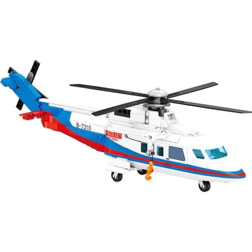 391PCS Educational Building Blocks Toys For Kids 6Years DIY Birthday Present Sembo The Rescue Helicopter Model Small Bricks