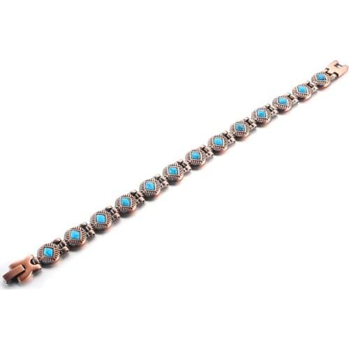 Pure Copper Magnetic Bracelet for Women with Natural Turqouise, Copper Bracelets for Arthritis Pain Relief