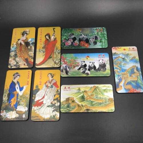 Fridge Magnet Souvenir Chinese Panda Great Wall Ancient Four Beautiful Women China Gift Refrigerator Magnets Sticker Craft Decor