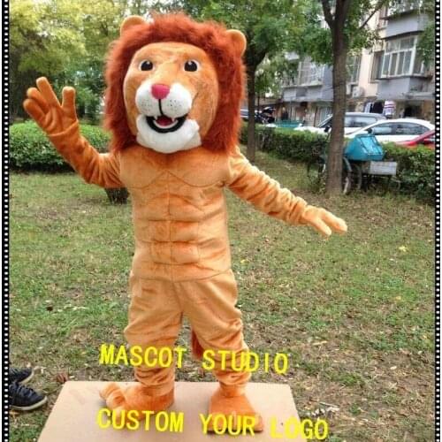 King Lion Mascot Costume Cosplay Animal Party Game Fancy Dress Outfit Advertising Halloween Adults Parade Suit Xmas Carnival New