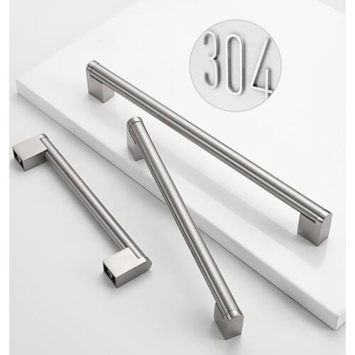 Cabinet Door Handles SS Metal Kitchen Closet Cupboard Drawer Easy Pulls Accessory Modern Black Gold Bathroom Cabinet Handle DIY