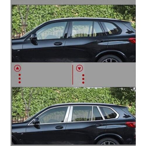Stainless Steel Car Door Full Window Frame Window Sill Molding Trim Cover For BMW X5 2018 2019 2020 2021