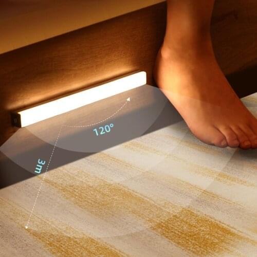 LED Night Light Motion Sensor Light Wireless USB Rechargeable 20 30 40 50cm Night Lamp For Bedroom Kitchen Cabinet Wardrobe Lamp
