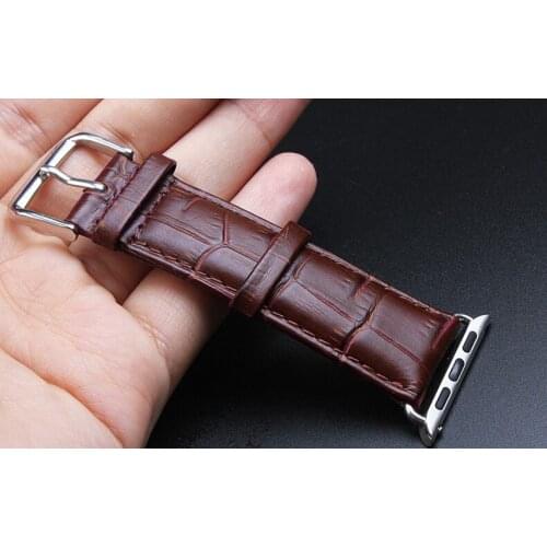 Series 6/5/4/3/2/1 100% Crocodile Genuine Leather Strap For Apple Watch Band 42MM/38MM 40mm 44mm for iWatch SE Sports Buckle