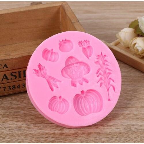 Silicone Mold Cake Pumpkin Farmer Rice Cake Decoration Tools Farm Series Fondant Molds for Chocolate Candy Baking Accessories