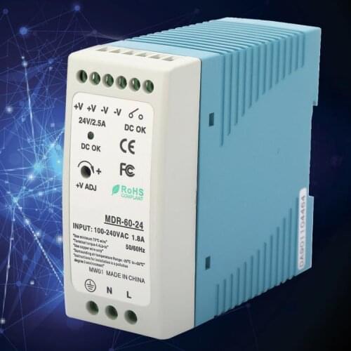 MDR-60-24 Din Rail single output switching power supply 60W DC24V/ 2.5A Industrial switching power supply