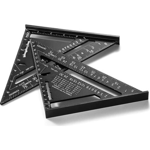 7/12 Inch Triangle Angle Ruler Triangular Gauge Protractor Trammel Carpenter Measurement Hand Tools For Woodworking