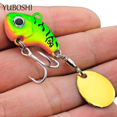 1/Pcs 5g/15g 20g Rotating Metal VIB Bait Spinner Spoon Fishing Lures Artificial Wobbler Freshwater Fishing Tackle
