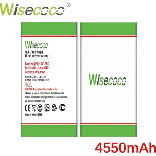 WISECOCO 4550mAh BV-T5C Battery For Nokia Microsoft Lumia 640 Battery RM-1109 RM-1113 RM-1072 RM-1073 RM-1077 RM Lumia640 Phone