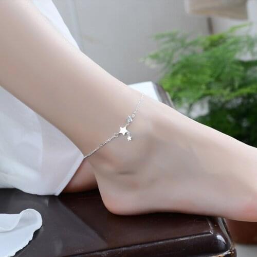 LUKENI Trendy Star Style Female Anklets Jewelry Girl Fashion Silver 925 Bracelets Women Christmas Party Accessories Female Hot