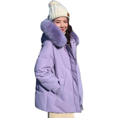 Women Winter Hooded Faux Fur Collar Big Pocket Midi Coat Puffer Jacket Cotton Padded Parkas Outwear Overcoat