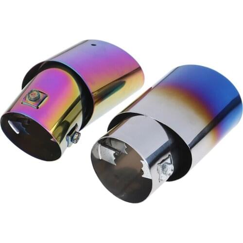 1X Stainless Steel Car Auto Round Exhaust Muffler Tip Pipe Universal Chrome Trim Modified Car Rear Tail Throat Liner Car Styling