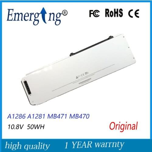 10.8V 50WH New Original A1281 Laptop Battery for APPLE MacBook 15inch A1286 A1281 MB471 MB470