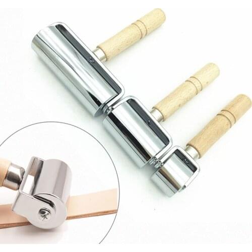 Leather Roller Tool Leather Carving Binder Holder Rubber Tire Iron Glue Laminating Crease DIY Leather Roller Craft Tools