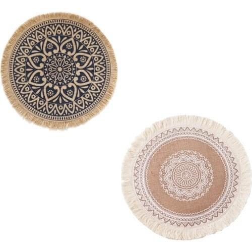 4 Pcs Heat Insulation Dining Table Mat,Round 40CM,for Kitchen&Home