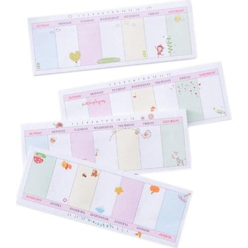 40pcs/lot Weekly plan events Memo N times self Adhesive Schedule Sticky Notes bookmaker Stationery for School and office