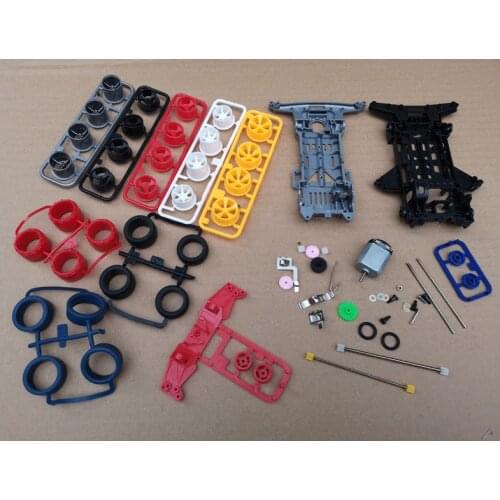 5pcs VS/S2/SXX Chassis / Small/Medium Diameter Tires / Car Cowl / Sticker Wheels Spare Parts for 1/32 Mini 4WD Car Model