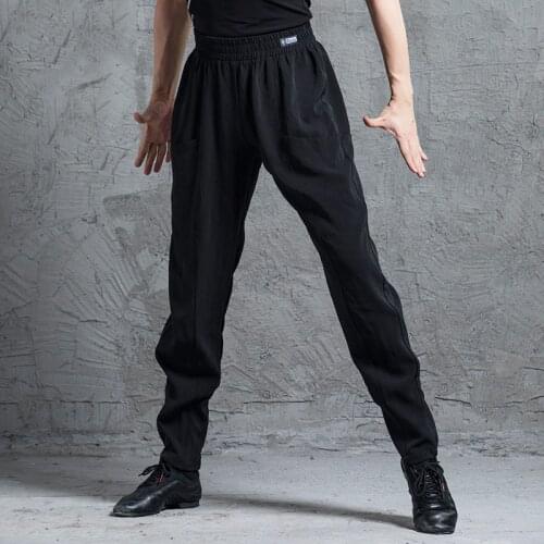 Men Latin Dance Performance Pants Black Practice Clothes Chacha Samba Tango Latin Dance Trousers Competition Costumes DN8387