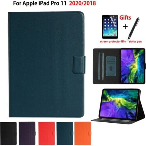 Case For iPad Pro 11 2020 2018 Cover Coque For iPad Pro 11" 2020 Funda Tablet PU Leather Protective Stand Capa Shell +Gift