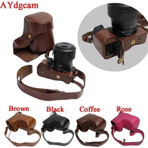 New Luxury PU Leather Camera Case Bag For Sony A6500 ILCE 6500 With 16-70mm 18-55mm Lens Protect bag Open Battery Design