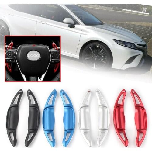 For Toyota Camry 2018 2019 2020 Car Shift Shifter Paddle Steering Wheel DSG Modified Paddle Cover Styling Sticker Aluminum Pair