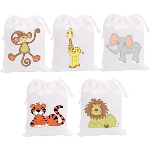 Jungle Animals Theme Party Favor Bags Candy Bags Animal Gift Bags Kids Birthday Party Decoration Supplies Animals Baby Shower