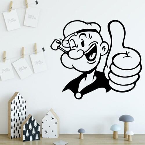Creative Popeye Wall Sticker Removable Wall Stickers Diy Wallpaper Removable Vinyl Mural Wallpaper Home Party Decor Wallpaper