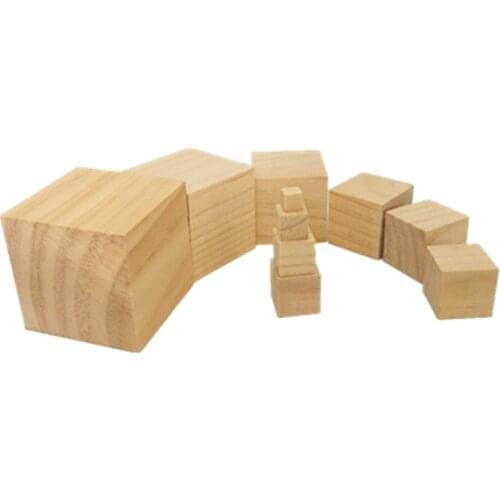 15/20/25MM Small Wooden Cubes Unfinished Wood Blank Square Blocks DIY Embellishments Crafts Scrapbooking Nordic Home Decor