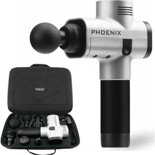 Phoenix A2 Massage Gun Low Noise Professional Vibrating Massager Electric Health Care Body Muscle Pain Relief Therapy 4 Heads