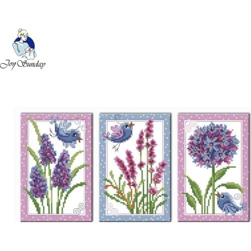 Joy Sunday Flower Style Birds and Flowers Needlework DIY Cross Stitch Sets for Handmade Crafts Kits Precise Printed Factory Sale