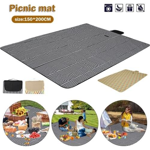 200x150cm Waterproof Picnic Blanket Floral Foldable Outdoor Picnic Beach Mat Foldable Thick Camping Mat Tent Ground Mat Trekking